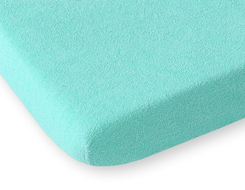 Prześcieradło frotte z gumką do łóżeczka 140x70cm - miętowe Prześcieradło frotte z gumką do łóżeczka 140x70cm - miętowe