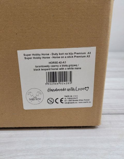 Hobby Horse Duży koń na kiju Premium - tarantowaty biało-czarny z białą grzywą A3 Hobby Horse Duży koń na kiju Premium - tarantowaty biało-czarny z białą grzywą A3