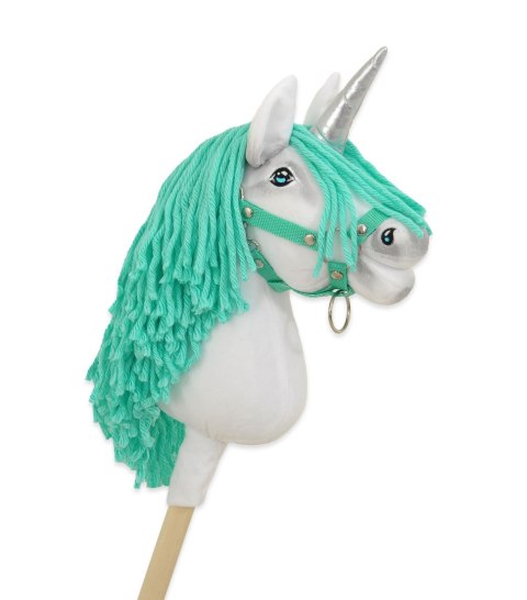 Hobby Horse Jednorożec na kiju mały biały, grzywa miętowa i srebrny róg Hobby Horse Jednorożec na kiju mały biały, grzywa miętowa i srebrny róg