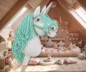 Hobby Horse Jednorożec na kiju mały biały, grzywa miętowa i srebrny róg