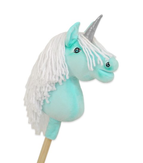 Hobby Horse Jednorożec na kiju mały miętowy z białą grzywą i srebrnym rogiem Hobby Horse Jednorożec na kiju mały miętowy z białą grzywą i srebrnym rogiem