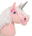 Hobby Horse Jednorożec na kiju mały różowy z białą grzywą i srebrnym rogiem