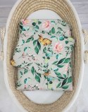 Komplet pościeli dla niemowląt z wypełnieniem 2-cz 75x100cm NEWBORN - Rabbit with flowers