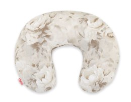 Poduszka rogal do karmienia fasolka rozbieralna- Peonies beige