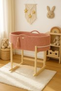 Kosz Mojżesza BOHO Handmade z kołyską - blush