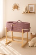 Kosz Mojżesza BOHO Handmade z kołyską - lawendowy