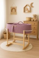 Kosz Mojżesza BOHO Handmade z kołyską - lawendowy