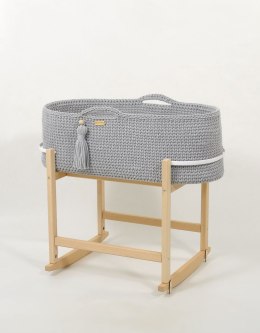 Kosz Mojżesza BOHO Handmade z kołyską - szary