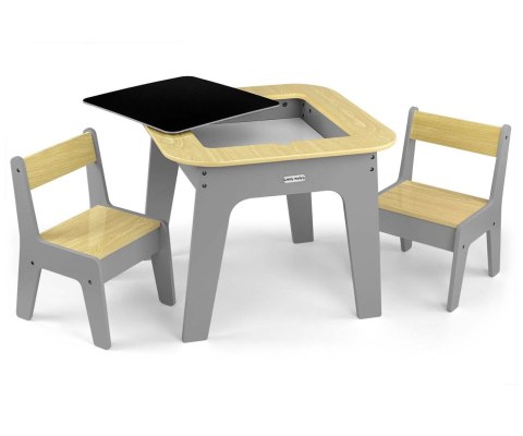 Milly Mally Zestaw mebli Olaf Blocks - Stolik i dwa krzesełka Dark Grey Milly Mally Zestaw mebli Olaf Blocks - Stolik i dwa krzesełka Dark Grey