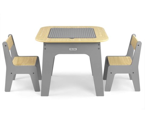 Milly Mally Zestaw mebli Olaf Blocks - Stolik i dwa krzesełka Dark Grey Milly Mally Zestaw mebli Olaf Blocks - Stolik i dwa krzesełka Dark Grey
