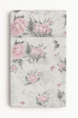 Prześcieradło bawełniane z gumką do łóżeczka 120x60 cm - romantic peonies