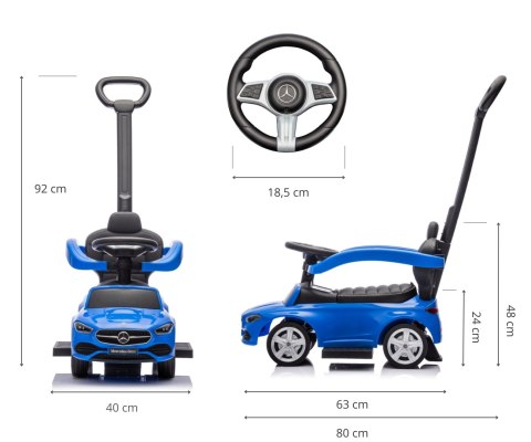 Milly Mally Pojazd z rączką MERCEDES C-Class Deluxe Blue Milly Mally Pojazd z rączką MERCEDES C-Class Deluxe Blue
