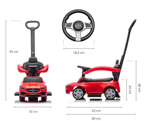 Milly Mally Pojazd z rączką MERCEDES C-Class Red Milly Mally Pojazd z rączką MERCEDES C-Class Red