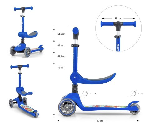 Milly Mally Scooter Fuzzy Blue Milly Mally Scooter Fuzzy Blue