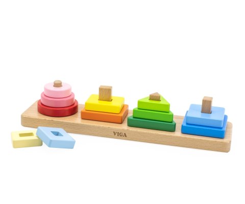 Viga 44686 Viga Klocki z sorterem kształtów - figury geometryczne - piramidki Viga 44686 Viga Klocki z sorterem kształtów - figury geometryczne - piramidki
