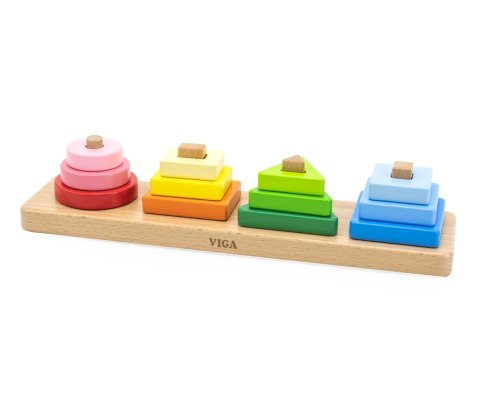 Viga 44686 Viga Klocki z sorterem kształtów - figury geometryczne - piramidki Viga 44686 Viga Klocki z sorterem kształtów - figury geometryczne - piramidki