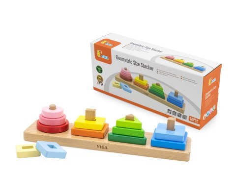 Viga 44686 Viga Klocki z sorterem kształtów - figury geometryczne - piramidki Viga 44686 Viga Klocki z sorterem kształtów - figury geometryczne - piramidki