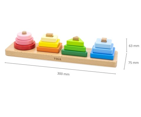 Viga 44686 Viga Klocki z sorterem kształtów - figury geometryczne - piramidki Viga 44686 Viga Klocki z sorterem kształtów - figury geometryczne - piramidki