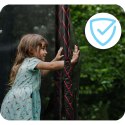 TRAMPOLINA OGRODOWA CZARNO/CZERWONA ROZMIAR 252 CM Z SIATKĄ ZEWNĘTRZNĄ I DRABINKĄ