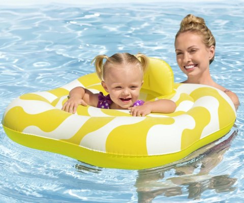 Bestway 32298 Siedzisko do nauki pływania Kwadrat Swim Safer Comfort Plush Zółte fale 76cm x 76cm Bestway 32298 Siedzisko do nauki pływania Kwadrat Swim Safer Comfort Plush Zółte fale 76cm x 76cm