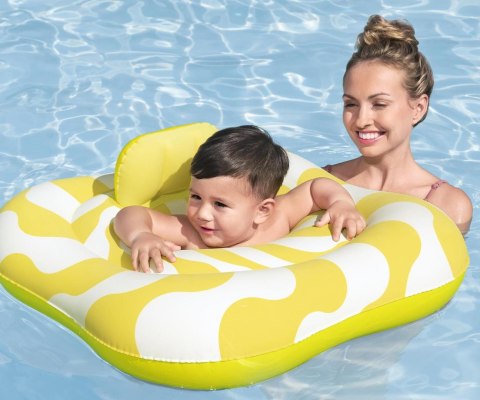 Bestway 32298 Siedzisko do nauki pływania Kwadrat Swim Safer Comfort Plush Zółte fale 76cm x 76cm Bestway 32298 Siedzisko do nauki pływania Kwadrat Swim Safer Comfort Plush Zółte fale 76cm x 76cm