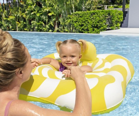 Bestway 32298 Siedzisko do nauki pływania Kwadrat Swim Safer Comfort Plush Zółte fale 76cm x 76cm Bestway 32298 Siedzisko do nauki pływania Kwadrat Swim Safer Comfort Plush Zółte fale 76cm x 76cm