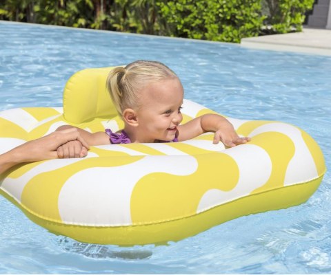 Bestway 32298 Siedzisko do nauki pływania Kwadrat Swim Safer Comfort Plush Zółte fale 76cm x 76cm Bestway 32298 Siedzisko do nauki pływania Kwadrat Swim Safer Comfort Plush Zółte fale 76cm x 76cm