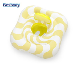 Bestway 32298 Siedzisko do nauki pływania Kwadrat Swim Safer Comfort Plush Zółte fale 76cm x 76cm
