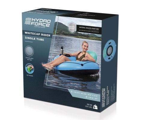 Bestway 43108 Koło do pływania z oparciem Hydro Force Whitecap Rider Niebieskie 1.19m Bestway 43108 Koło do pływania z oparciem Hydro Force Whitecap Rider Niebieskie 1.19m