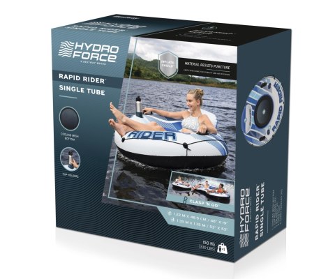 Bestway 43116 Koło do pływania z oparciem Hydro Force Rapid Rider Niebieskie 1.35m Bestway 43116 Koło do pływania z oparciem Hydro Force Rapid Rider Niebieskie 1.35m