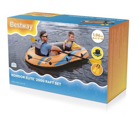 Bestway 61141 Dmuchany ponton Kondor Elite 2000 1.96m x 1.06m Bestway 61141 Dmuchany ponton Kondor Elite 2000 1.96m x 1.06m