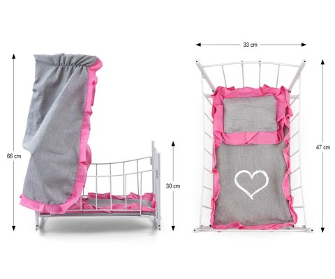 Milly Mally Łóżeczko-Kołyska dla lalek Lily z baldachimem Prestige Pink Milly Mally Łóżeczko-Kołyska dla lalek Lily z baldachimem Prestige Pink