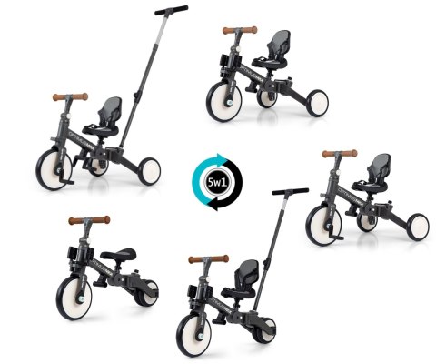 Milly Mally Rowerek 5w1 Optimus Max Dark Grey Milly Mally Rowerek 5w1 Optimus Max Dark Grey