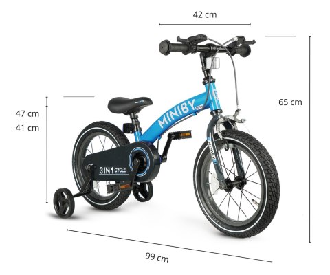 Qplay Rowerek Dziecięcy - Rowerek Biegowy Miniby 14 cali Blue Qplay Rowerek Dziecięcy - Rowerek Biegowy Miniby 14 cali Blue
