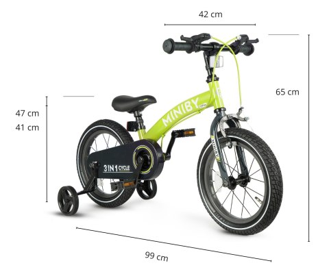 Qplay Rowerek Dziecięcy - Rowerek Biegowy Miniby 14 cali Green Qplay Rowerek Dziecięcy - Rowerek Biegowy Miniby 14 cali Green